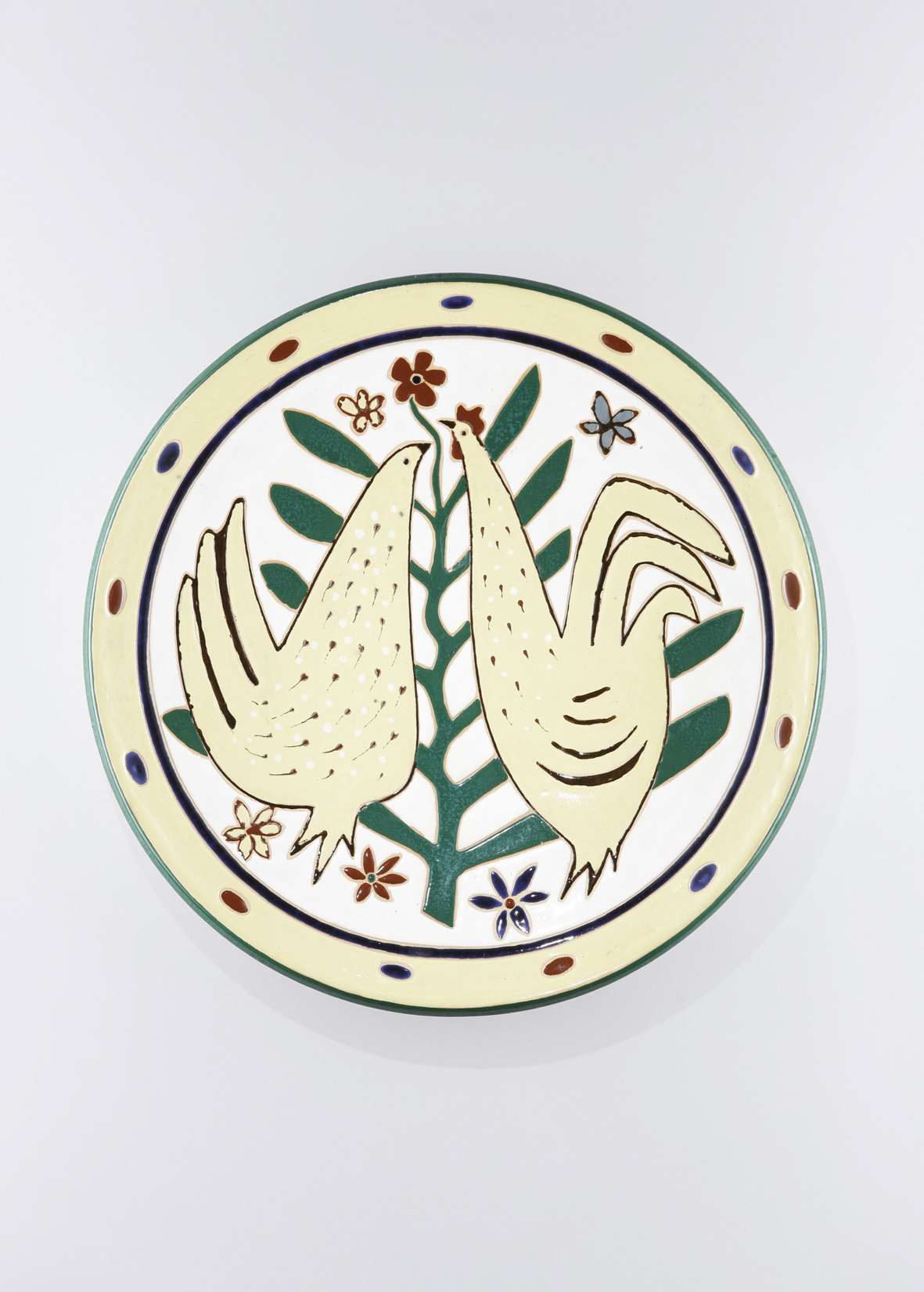 Plate with pattern chicken